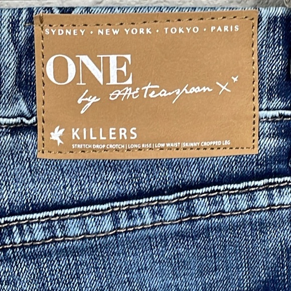 NWT One Teaspoon Killers Jeans Phoenix Wash Distressed Rips Drop Crotch Sz 24 - Picture 8 of 15